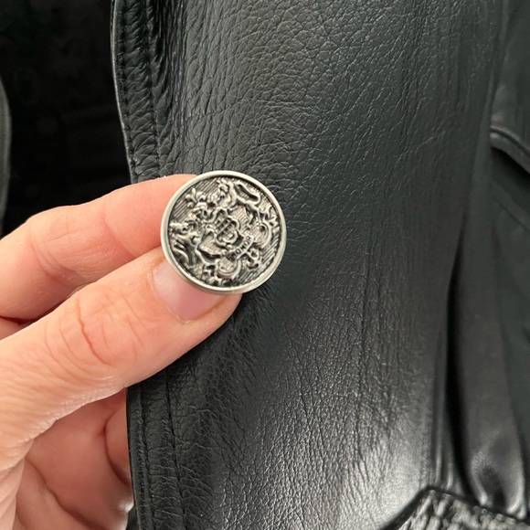 Vera Pelle 80s vintage batwing leather jkt w/printed viscose lining Looks New! - Picture 6 of 14